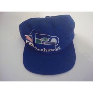 SEATTLE SEAHAWKS EASTPORT  SCRIPT SNAPBACK 90S  DEADSTOCK  HAT CAP VINTAGE T4